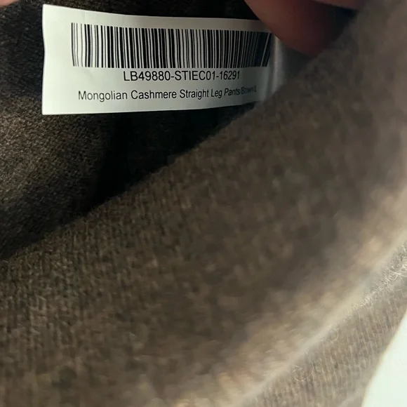 Mongolian Cashmere Straight Leg Pants brown L NWT - Picture 6 of 8